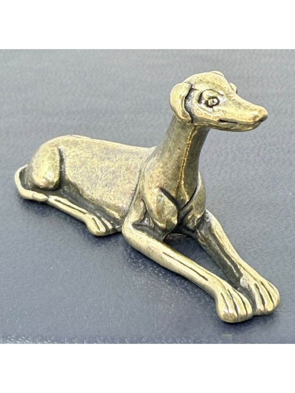 Brass Greyhound Dog Figurine Lying Down Whippet‎ Dog Lover Gift